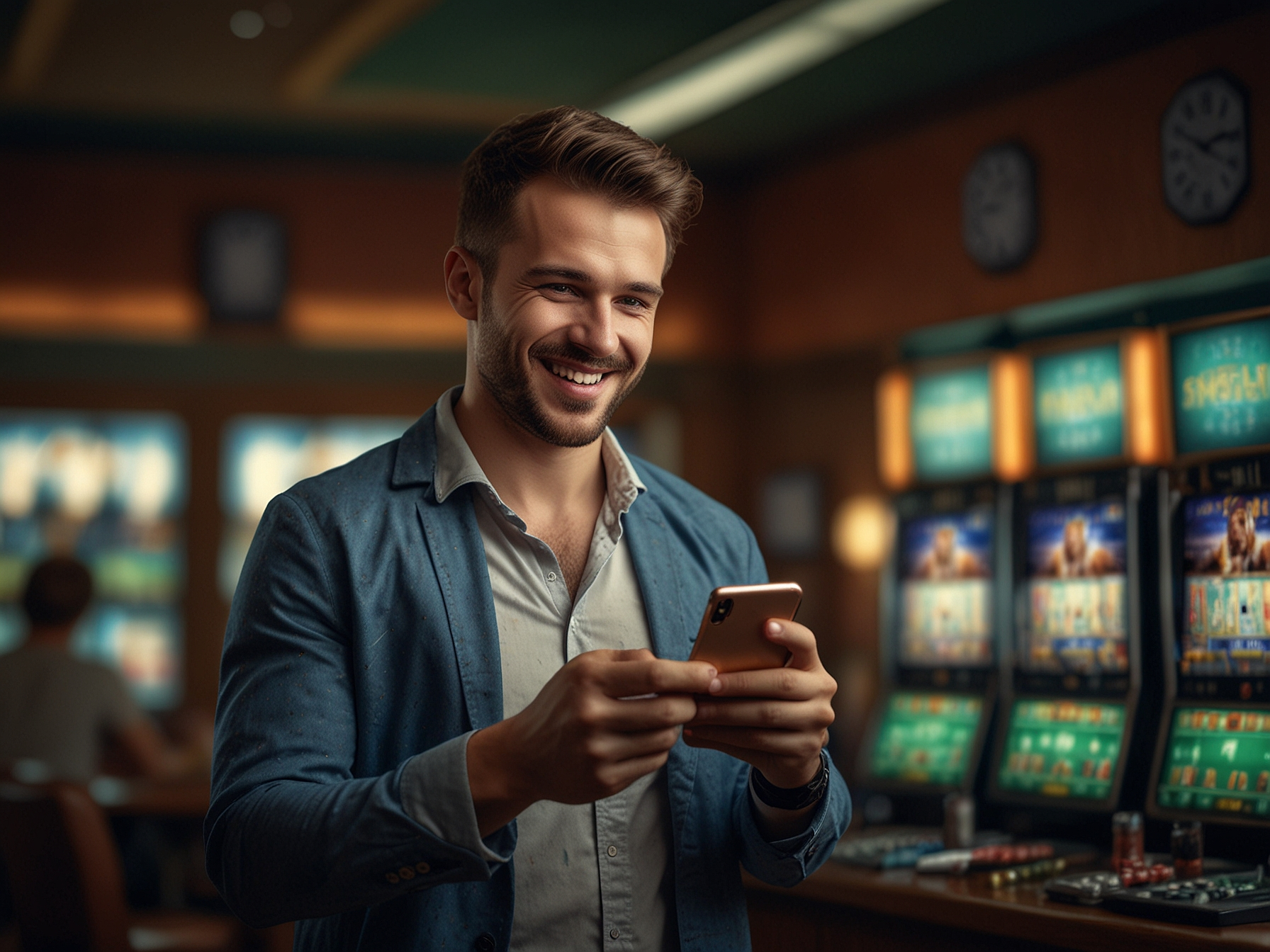 Spieler jubelt nach Gewinn im Casino